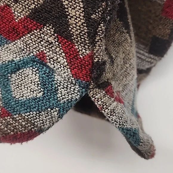 New In Geometric Aztec Patterned Vintage Brown/blue Jacket. Boho Country Western - Picture 10 of 11